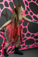 Bright UV-reactive pink decorations for psychedelic event hire