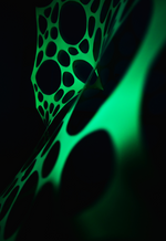UV-reactive green psychedelic décor for immersive events