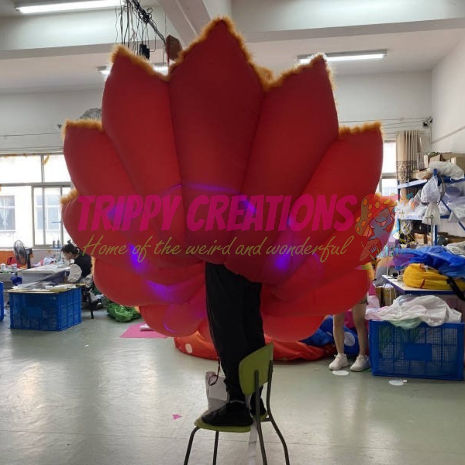 2.5m inflatable flower dress LED costume battery powered for outdoor carnival events