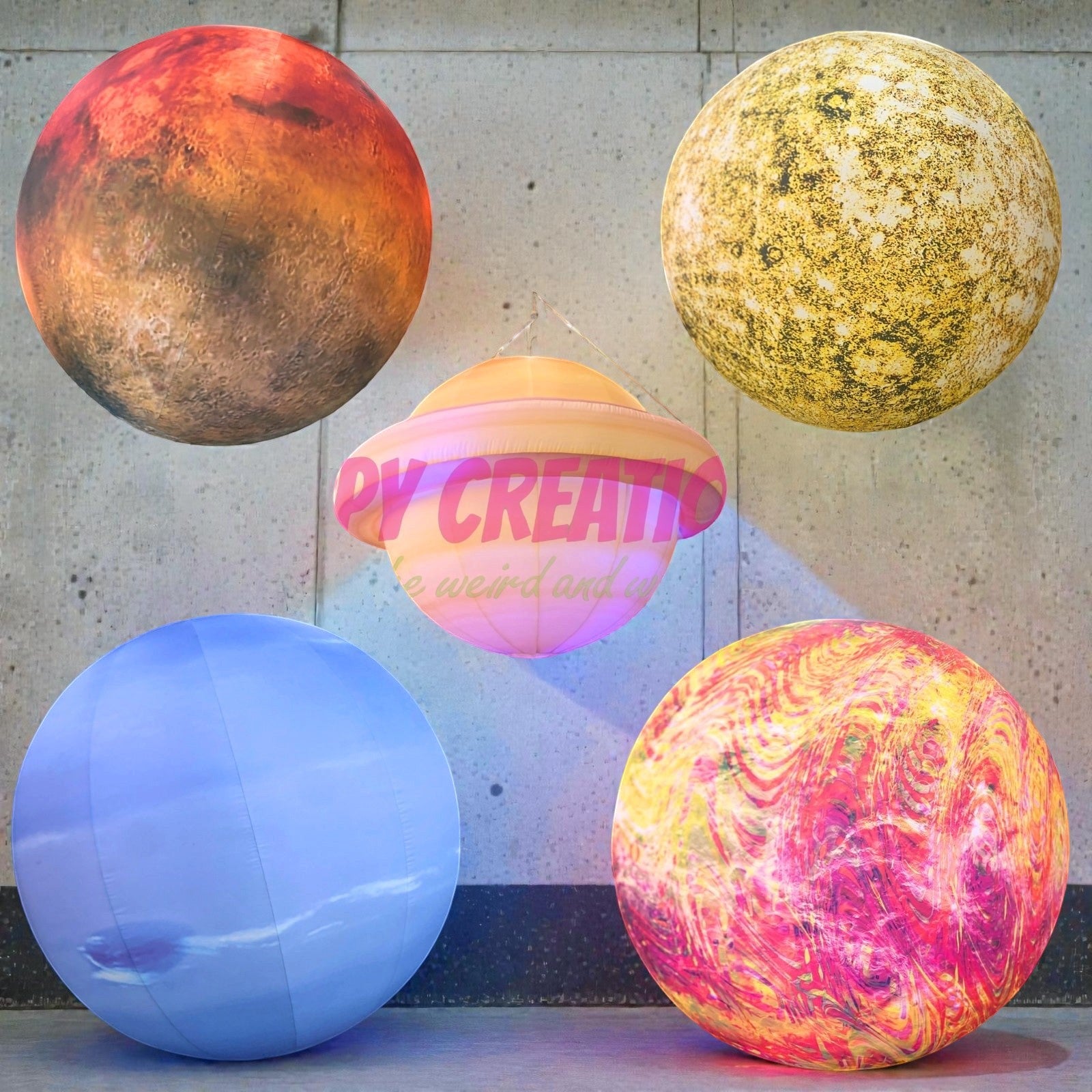 LED Inflatable Planet Walking Prop – Portable Carnival & Street Parade Decoration
