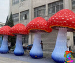 Alice in wonderland decorations . Giant red and white inflatable mushrooms 