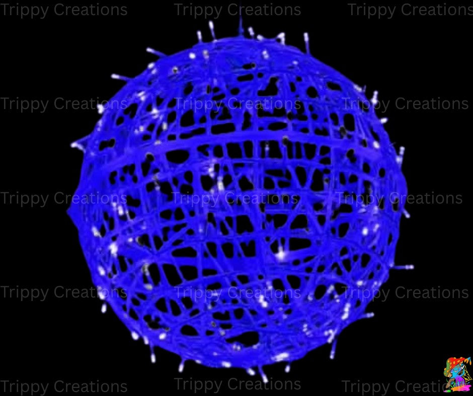 Close-up of collapsible LED orb light with white finish when unlit