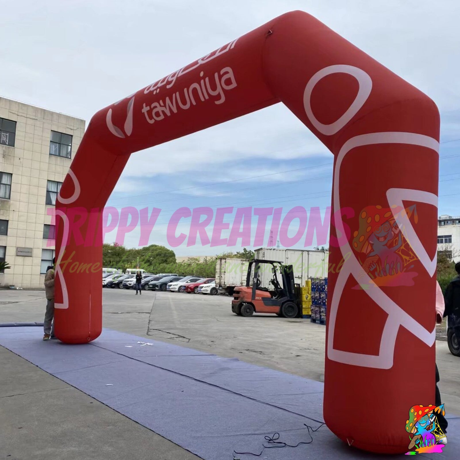 Branded inflatable arch for corporate events and product launches