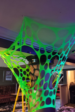 stretchy UV green blacklight decorations available for hire 