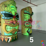 Large inflatable tiki themed props for immersive beach clubs, festivals and themed