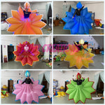 2.5m giant inflatable flower dress with RGB multi colour lighting for parade performers
