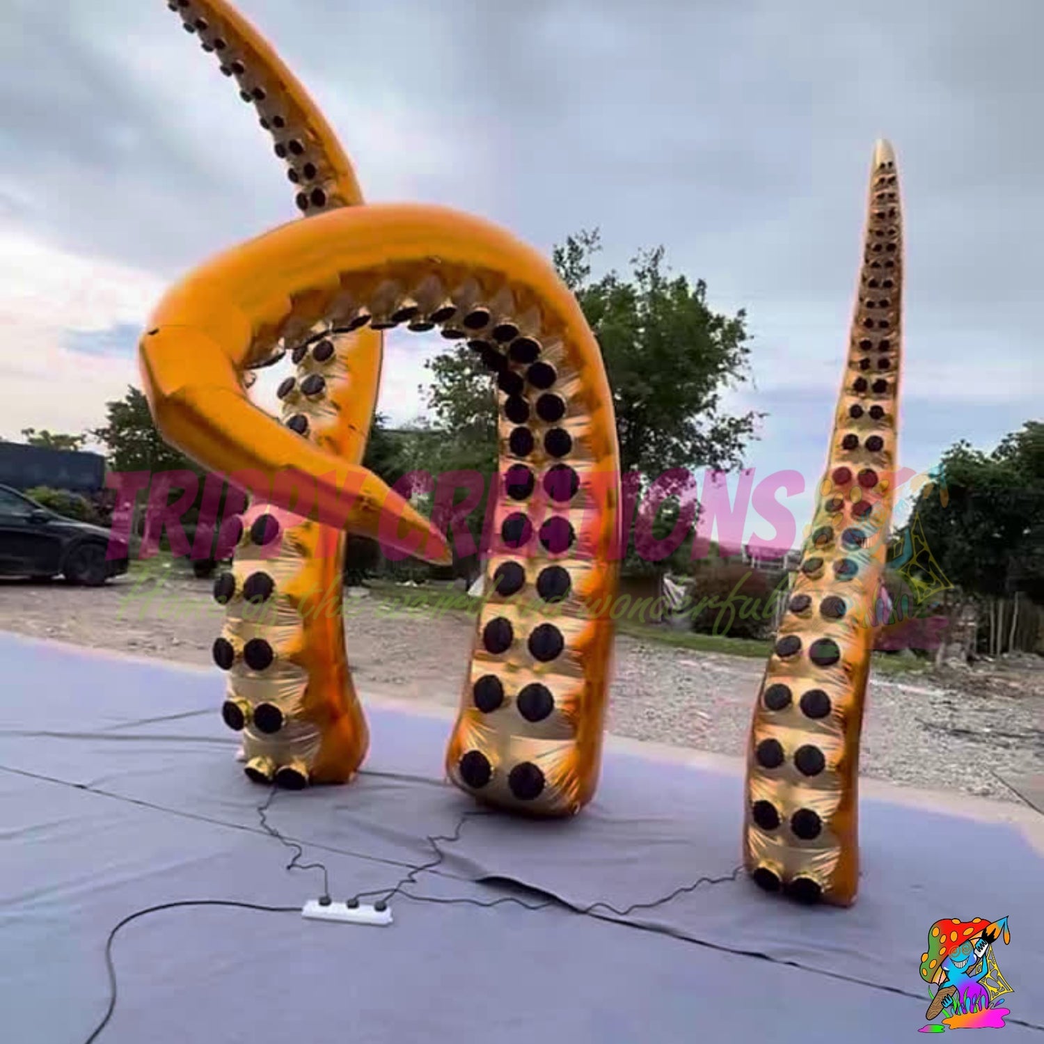 giant inflatable golden tentacles for under the sea themed events