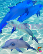     Ceiling-hanging inflatable dolphin prop for professional events and themed venue installations.