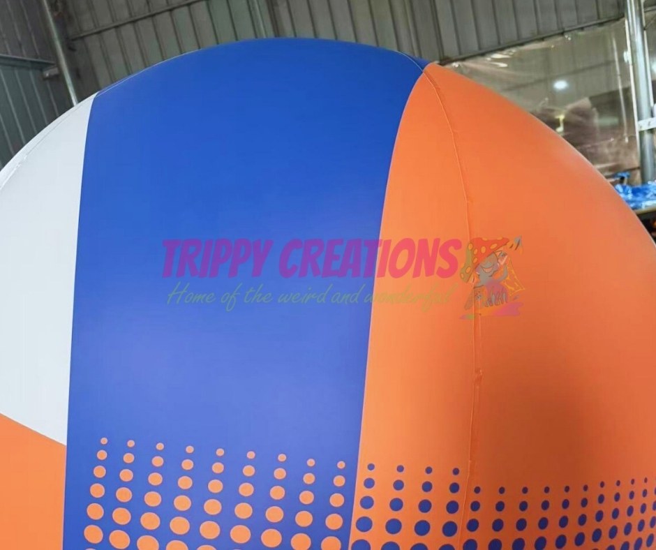 Inflatable volleyball decor installed in sports bar for fan zone venue styling