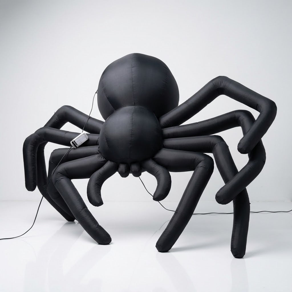 Giant Inflatable Black Spider Decoration – Hanging Halloween Prop for Ceilings, Trees & Outdoor Displays