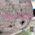Realistic giant inflatable moon decoration with detailed lunar surface, ideal for festivals, exhibitions, immersive events and photo opportunities.