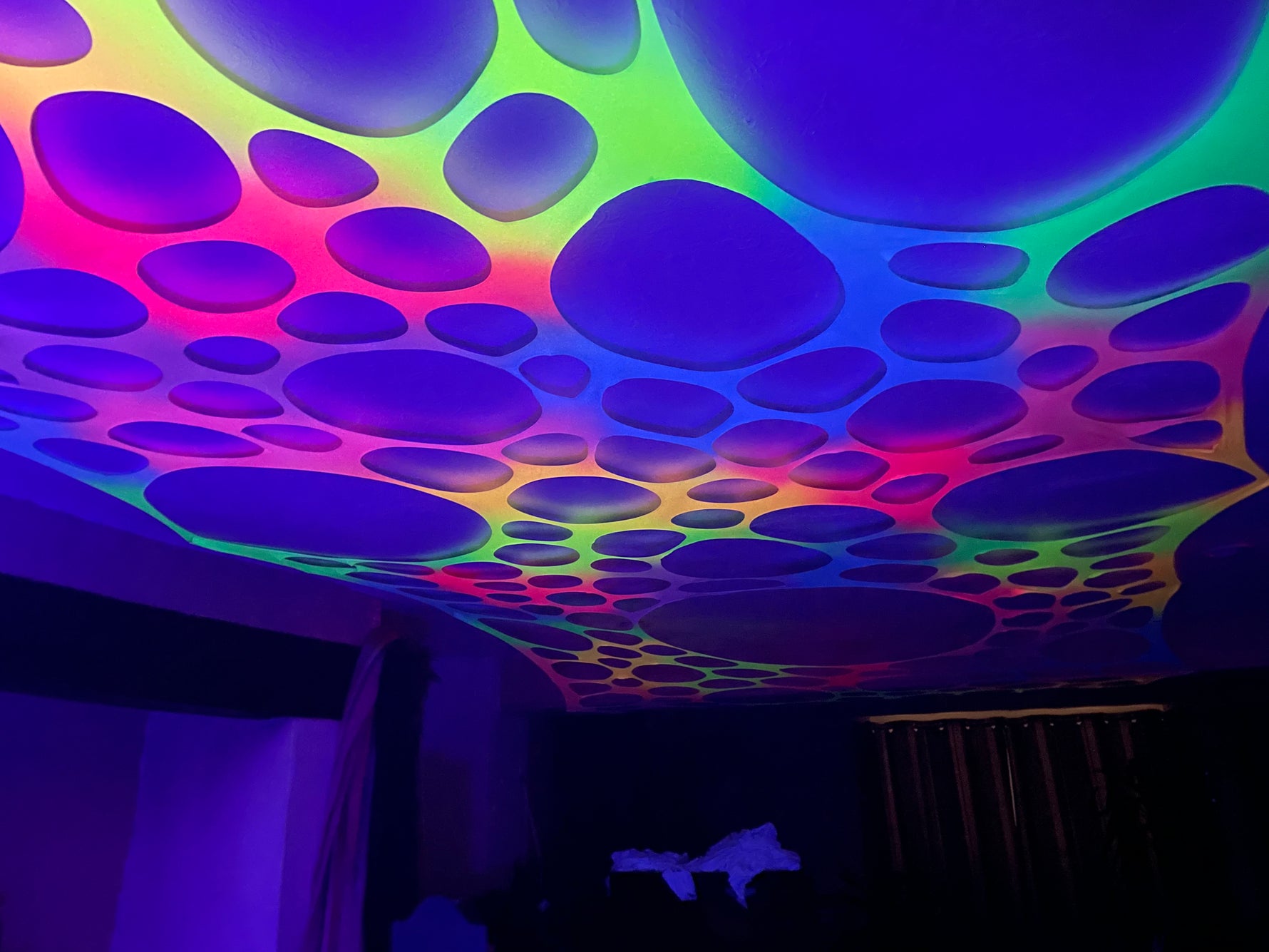 UV neon trippy tapestry décor for festivals and parties
