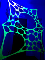 Large UV-reactive tapestry for hire for event styling