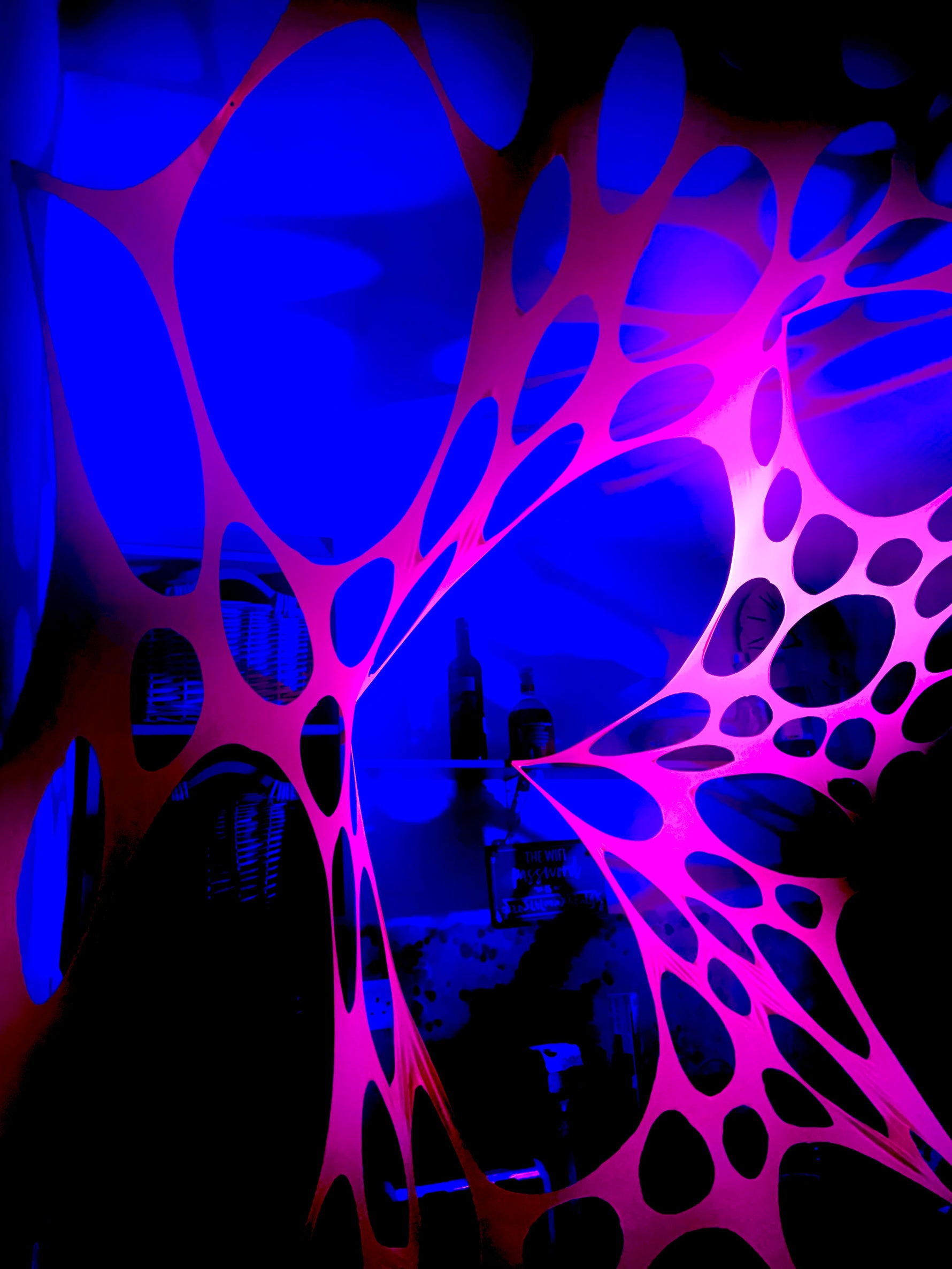 UV glow tapestry hire for dancefloors and venues