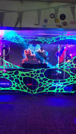 Bright trippy green neon decorations available for hire