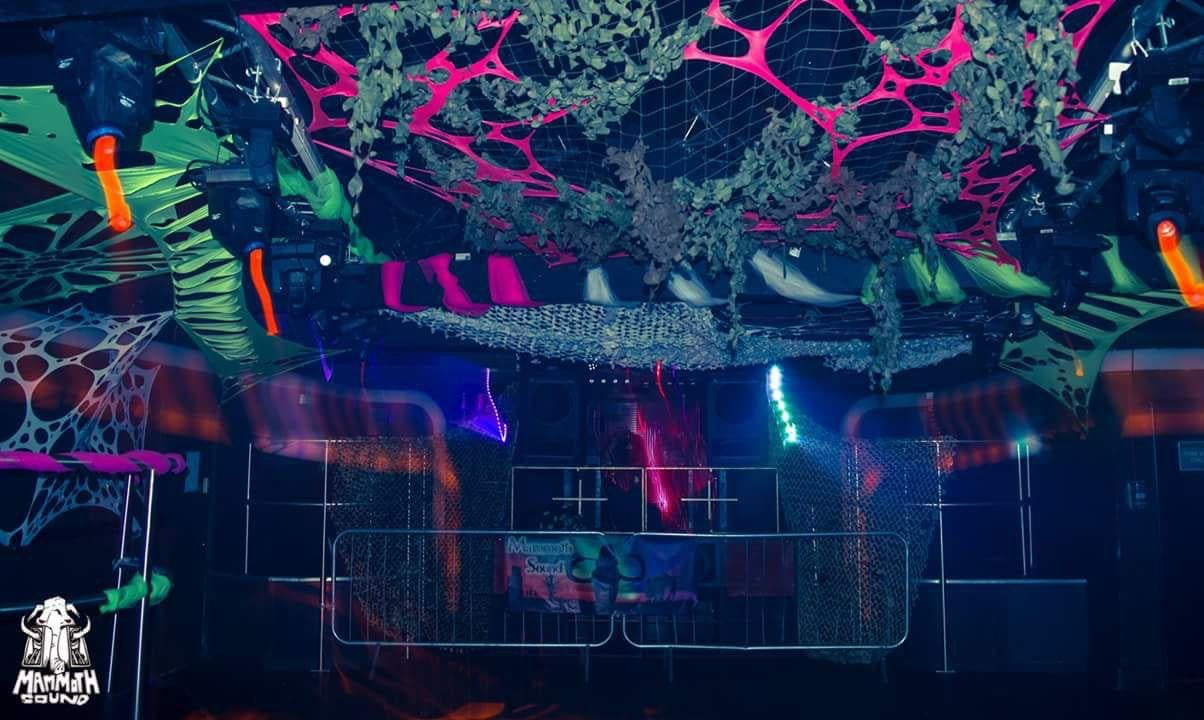 Neon psychedelic tapestry for hire for music festivals