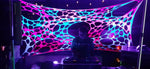 Trippy UV wall hangings for hire for parties and festivals