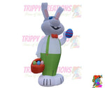 large Easter bunny inflatable creating photo opportunity for families and event guests