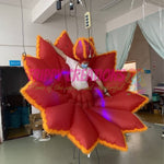 inflatable LED flower dress costume for carnival parade with 12V battery operation