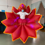 2.5m inflatable flower dress parade outfit with RGB LED lights for festivals and carnivals
