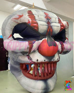 Giant inflatable clown skull decoration for Halloween events and haunted experiences