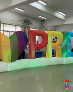 Giant inflatable rainbow love heart decoration for Pride festivals and events