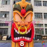 Fire-retardant inflatable tiki decor with glowing LED features for Hawaiian and jungle themes