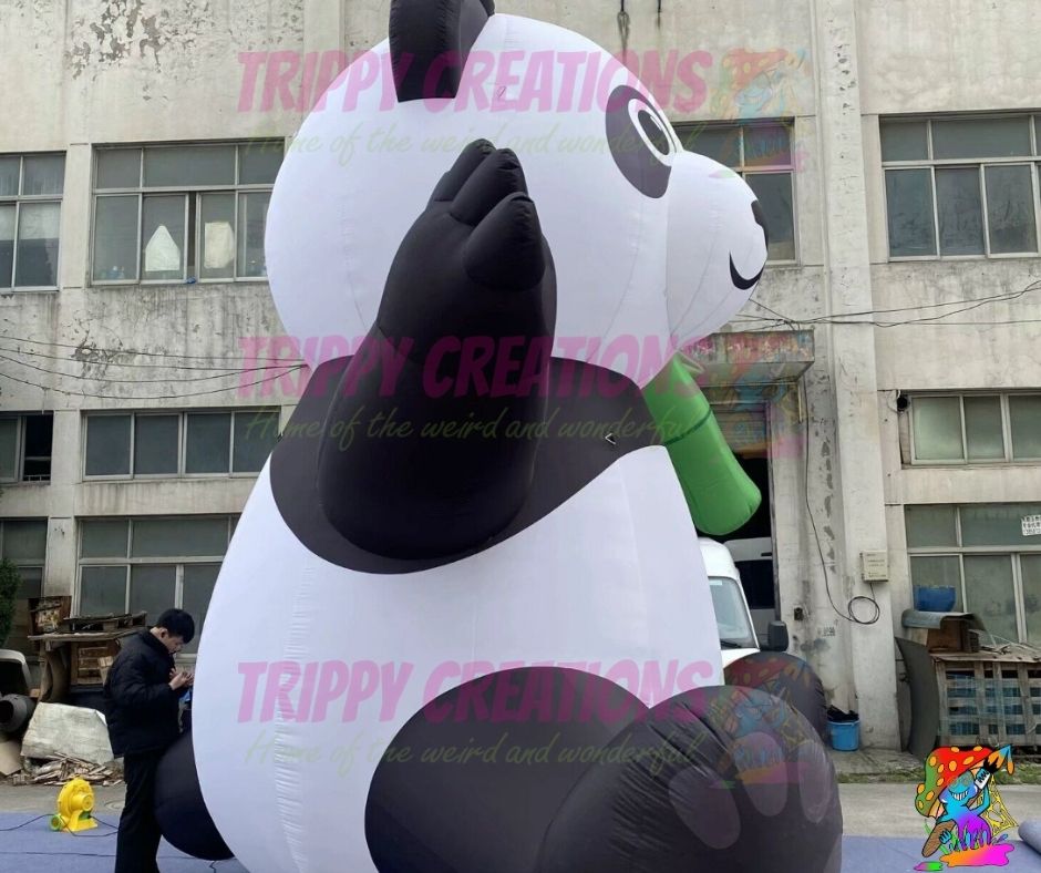 inflatable panda jungle themed party decor light up event prop