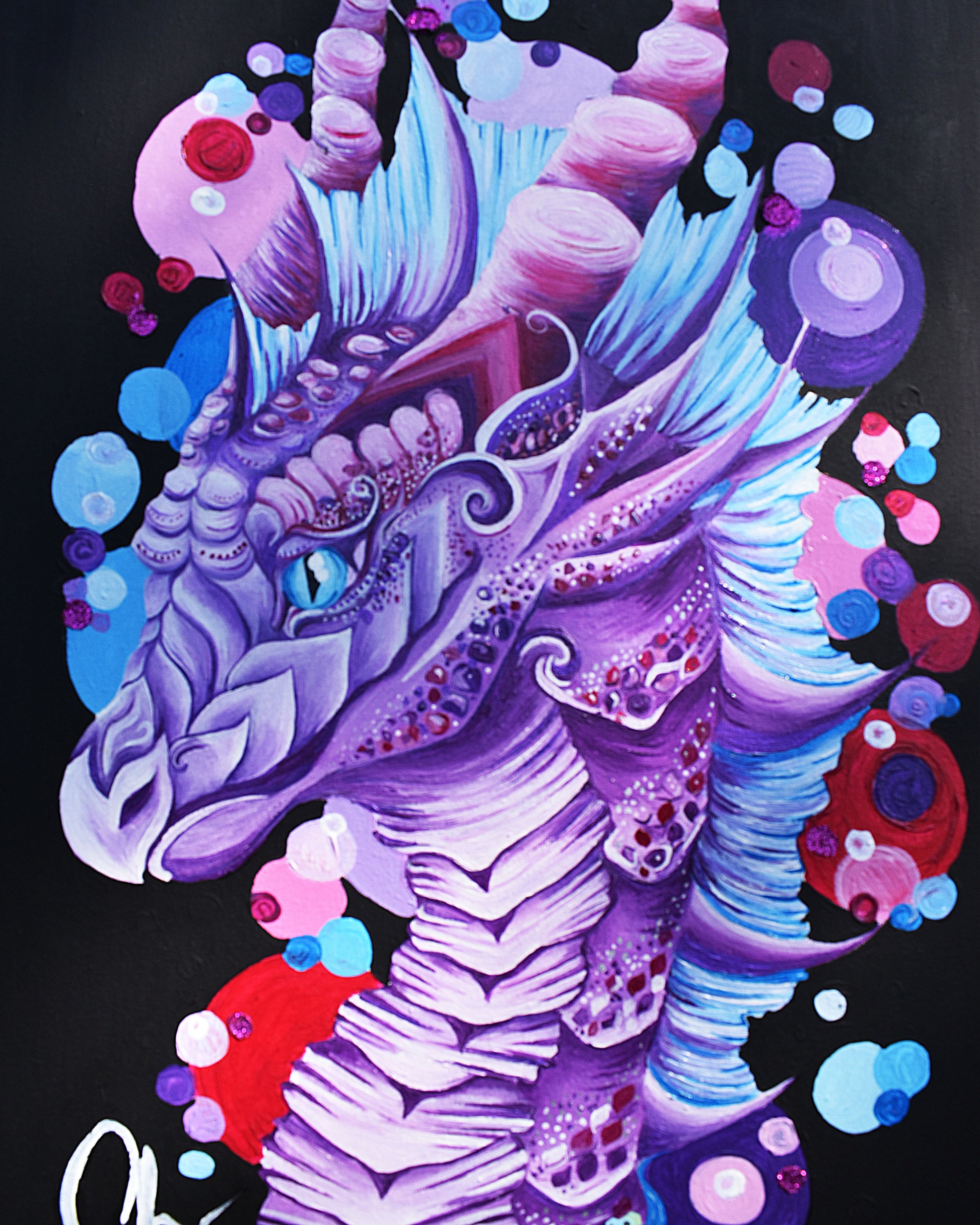 Original Painting - The Bubble Gum Dragon