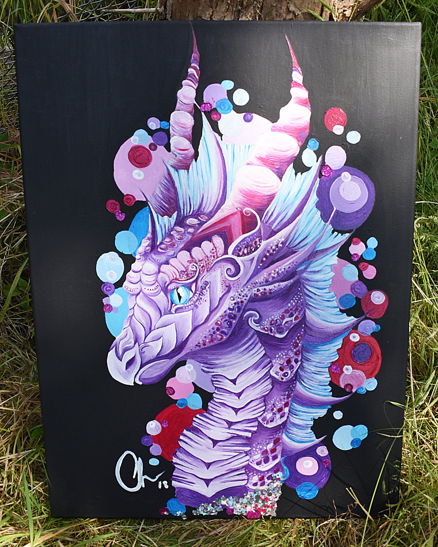 Original Painting - The Bubble Gum Dragon