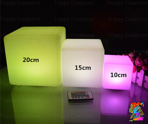 Light-up cube seat for events

