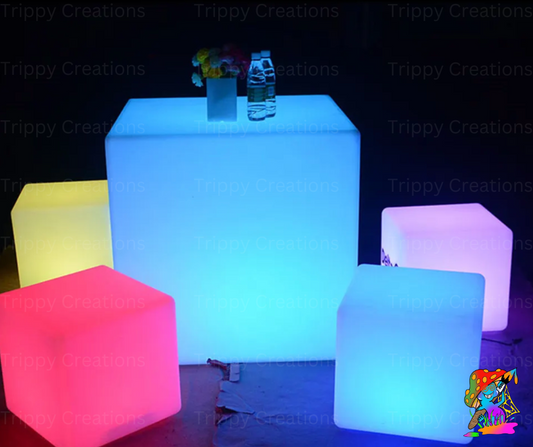 LED cube table with RGB lighting

