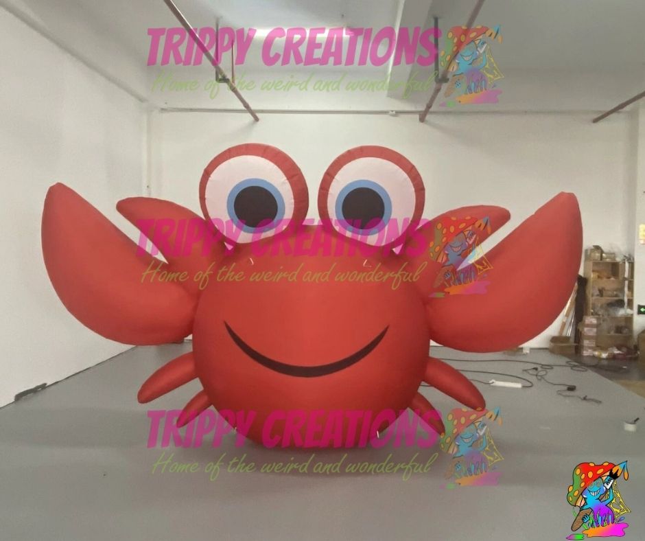 large inflatable cartoon crab with LED lights for party and event decoration
