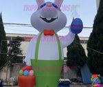 glowing LED inflatable Easter bunny lighting up evening Easter event display