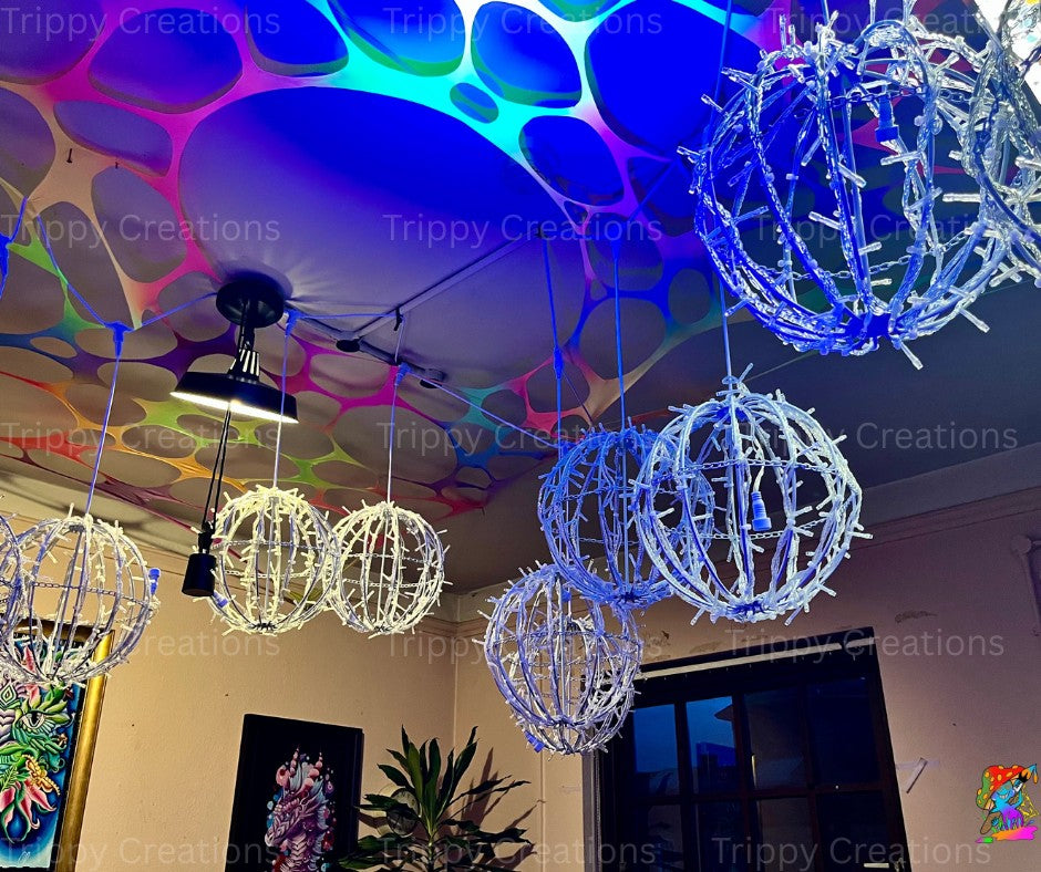 LED orb lights used in an immersive interactive art installation