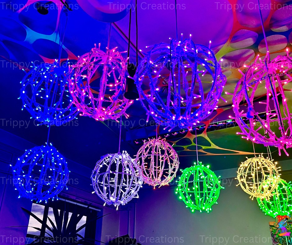 LED orb lights used as interactive props in immersive experiences