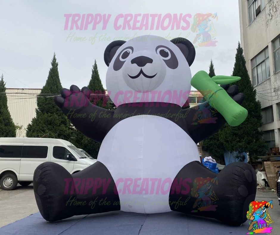 LED inflatable panda for jungle party decorations and festivals