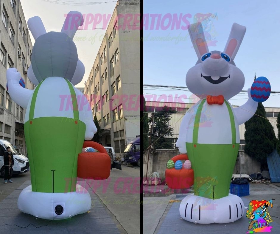 massive 6m inflatable Easter bunny used for outdoor Easter event decoration