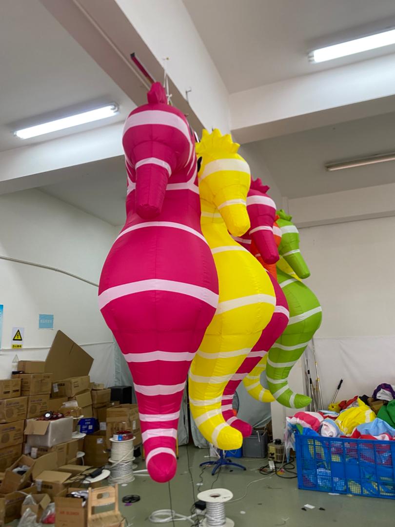 Giant LED Inflatable Seahorses – Neon Underwater Party Decorations (1m & 2m Sizes)