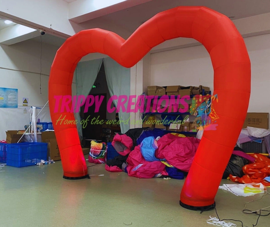 oversized inflatable love heart arch entrance decor
