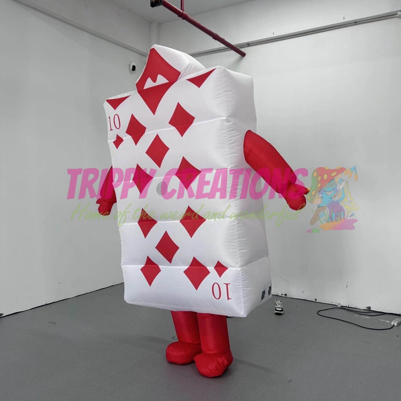 Giant inflatable playing cards walkabout character creating memorable experiences for fairs, themed parties and public events