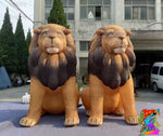 Large inflatable lion prop for outdoor jungle events