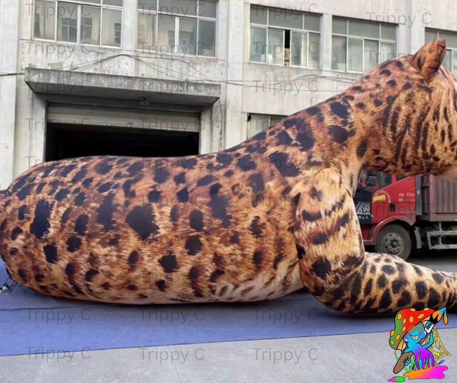 Outdoor inflatable leopard display for festivals and events