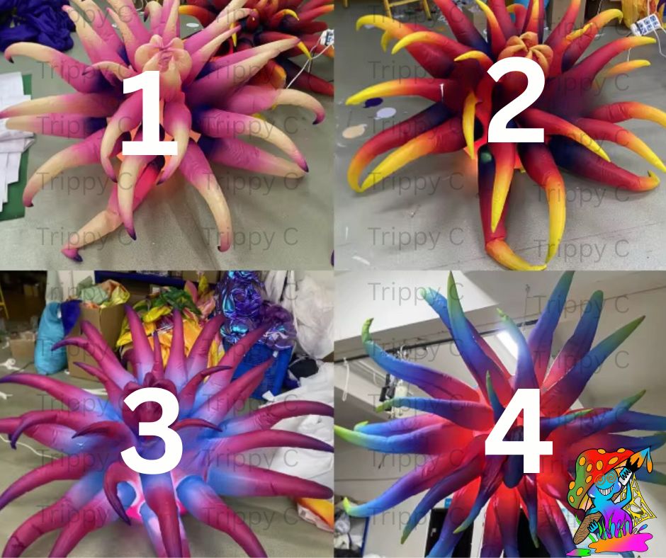 Swirly colourful inflatable for Alice in Wonderland themed parties