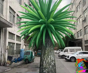 Tropical inflatable palm tree prop for poolside events