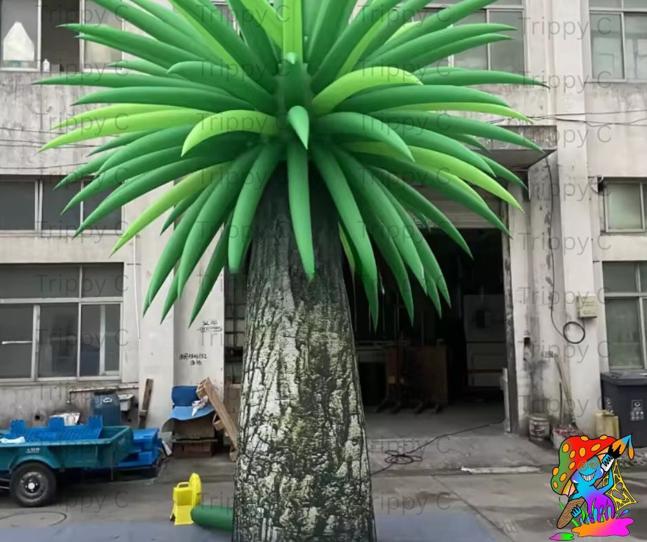Inflatable palm tree for Hawaiian or tiki-themed décor