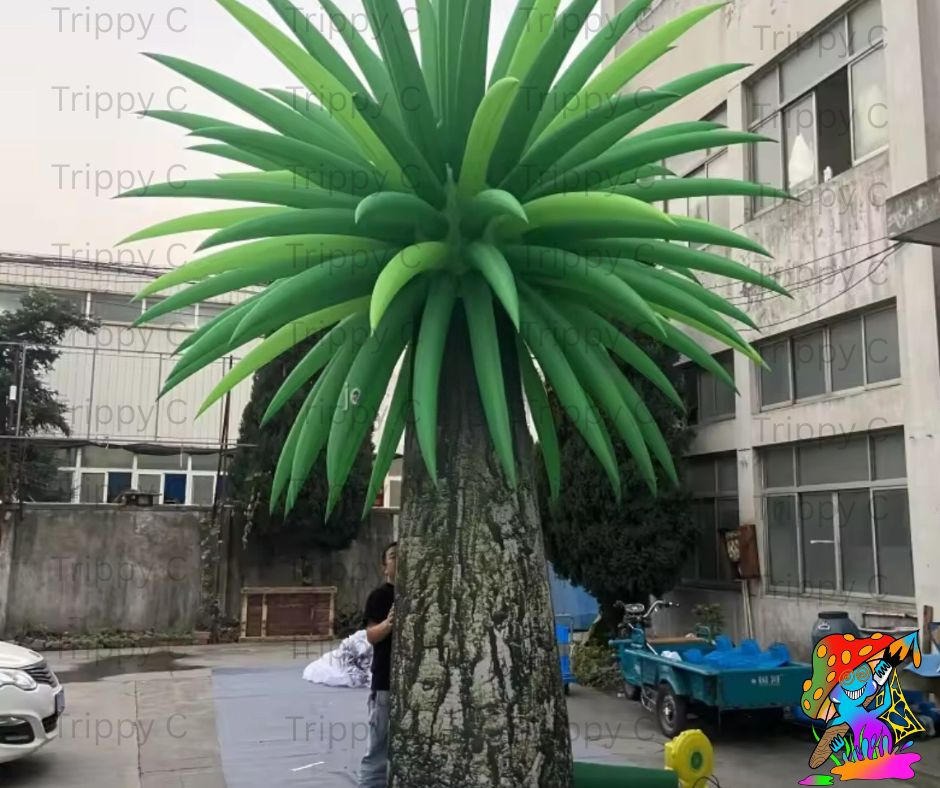 Large inflatable palm tree decoration for tropical events