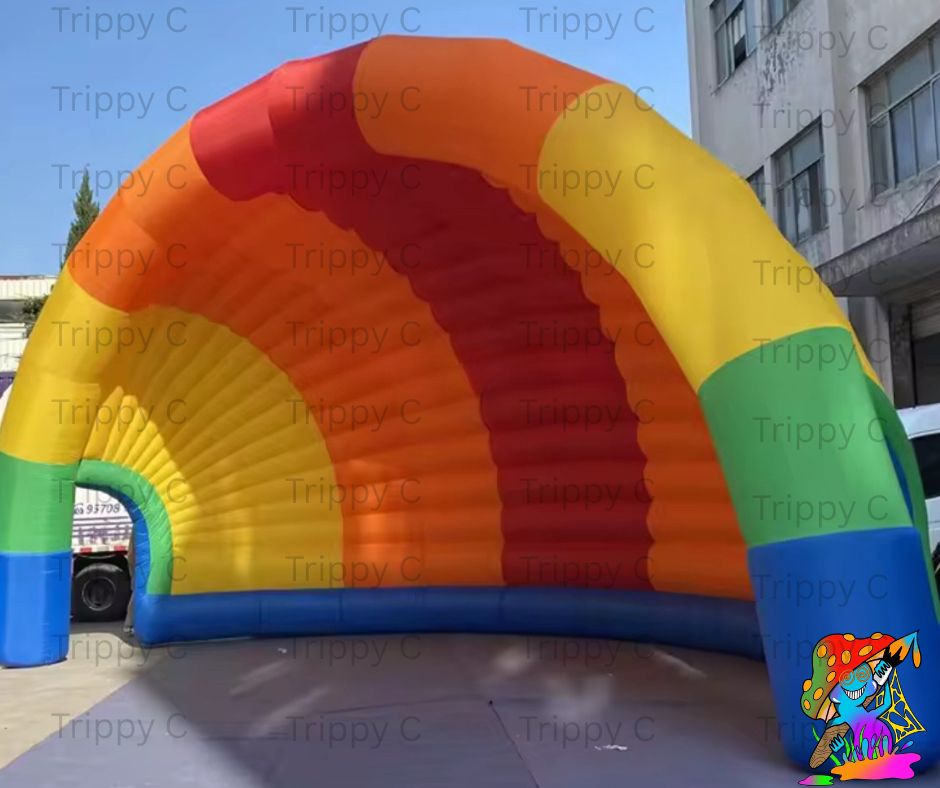 large inflatable dome shelter with arch design
