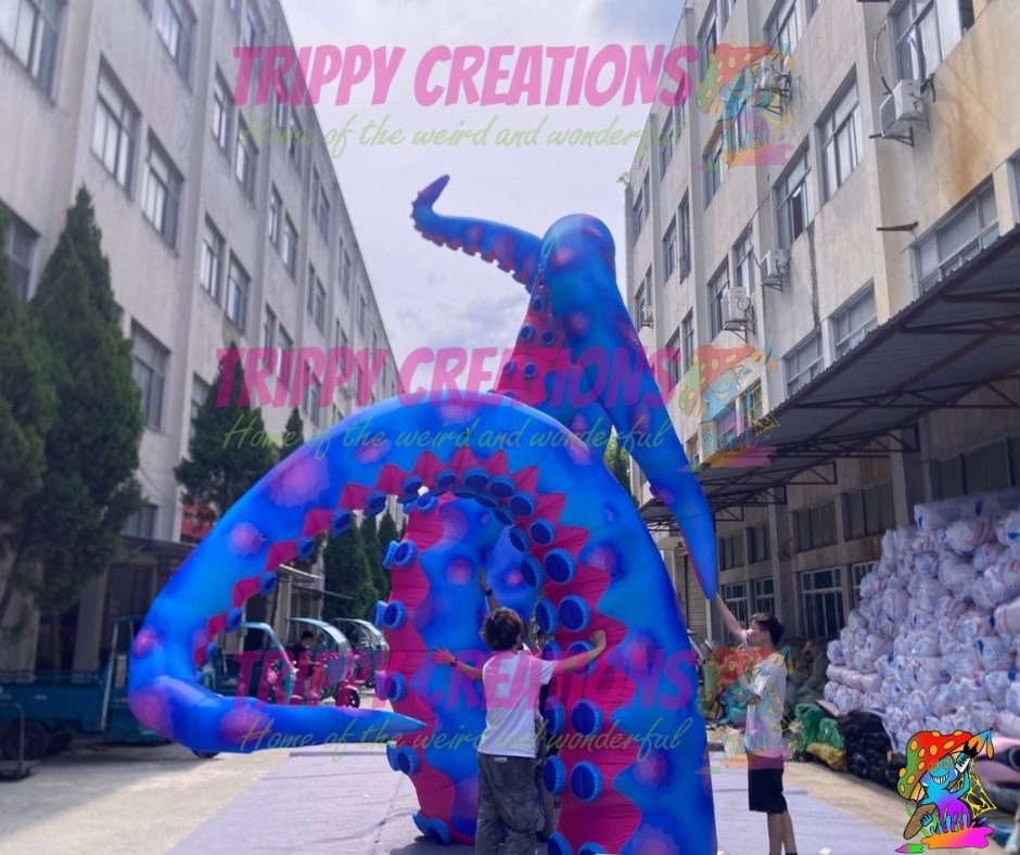 psychedelic inflatable tentacle decoration for festivals and nightclub events