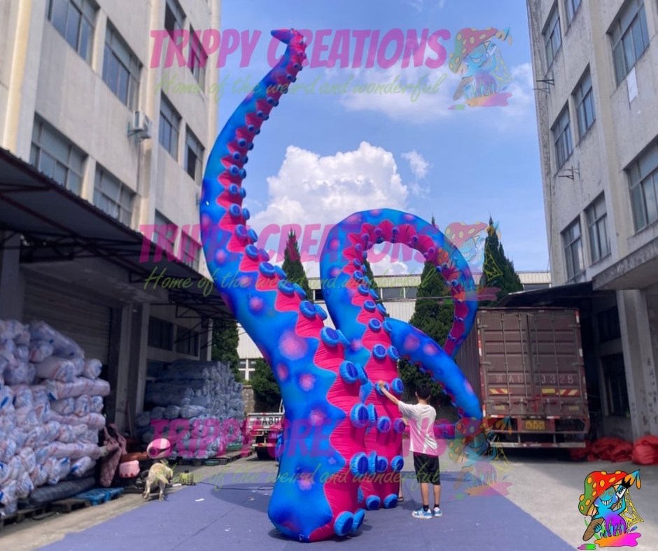 giant inflatable tentacle decoration for trippy themed parties and psychedelic events